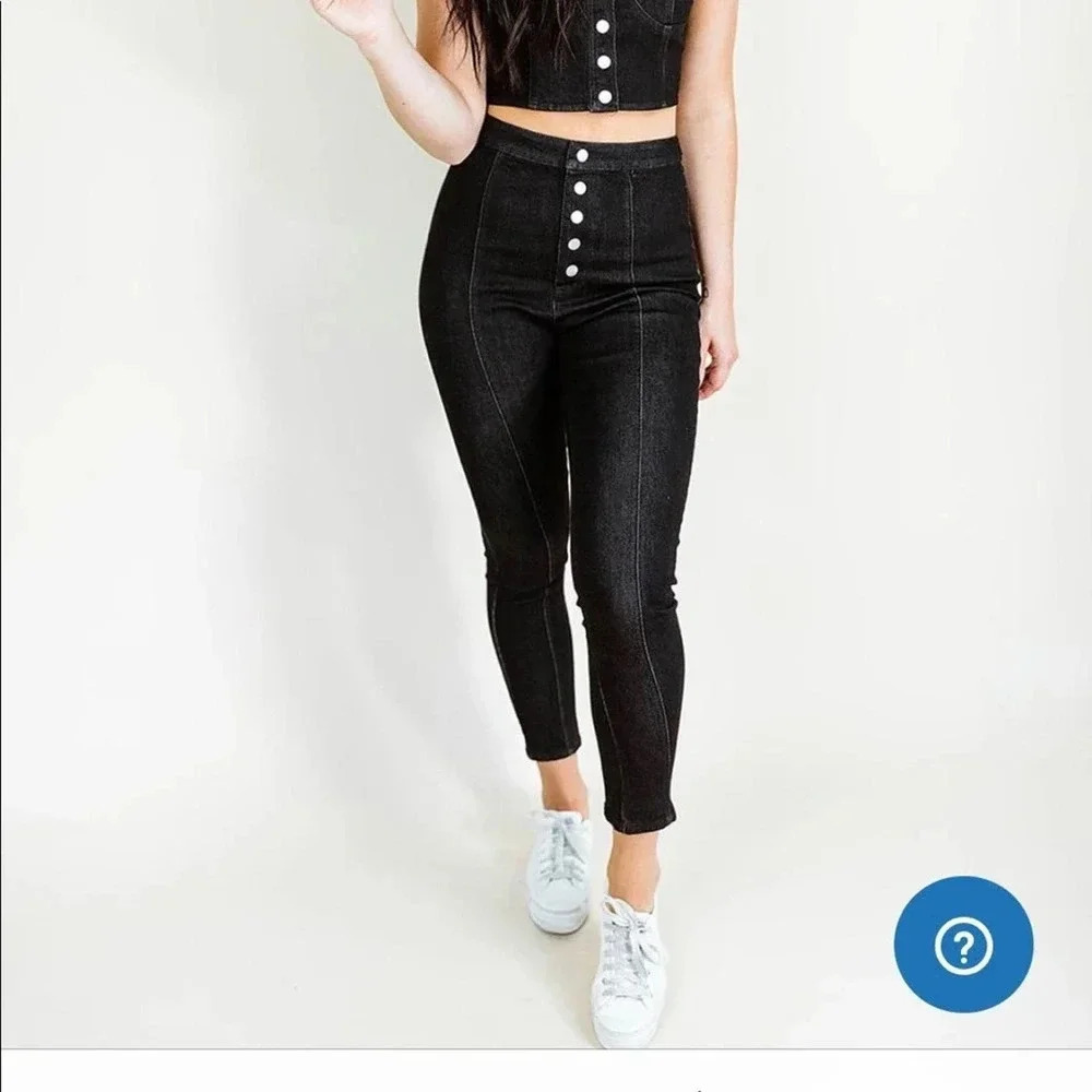 NEW Kittenish Delaney Black Denim Pants